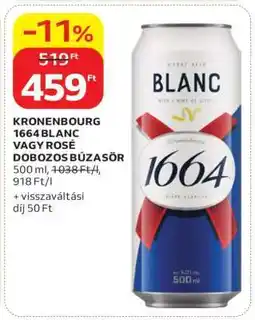 Auchan KRONENBOURG 1664 BLANC VAGY ROSÉ DOBOZOS BÚZASÖR ajánlat