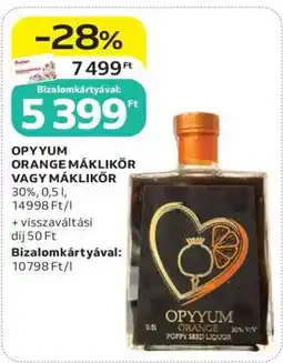 Auchan OPYYUM ORANGE MÁKLIKŐR VAGY MÁKLIKŐR ajánlat