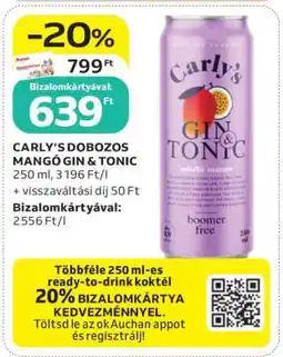 Auchan CARLY’S DOBOZOS MANGÓ GIN & TONIC ajánlat