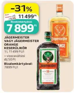 Auchan Jägermeister vagy Jägermeister Orange Keserűlikőr ajánlat