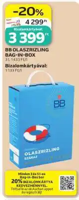 Auchan BB OLASZRIZLING BAG-IN-BOX ajánlat
