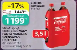 Auchan Coca-Cola, Coke Zero vagy Fanta Narancs Szénsavas Üdítőital ajánlat