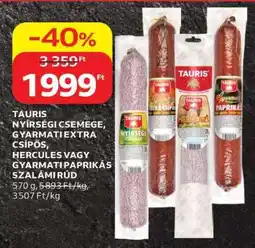 Auchan TAURIS NYÍRSÉGI CSEMEGE, GYARMATI EXTRA CSÍPŐS, HERCULES VAGY GYARMATI PAPRIKÁS SZALÁMI RÚD ajánlat