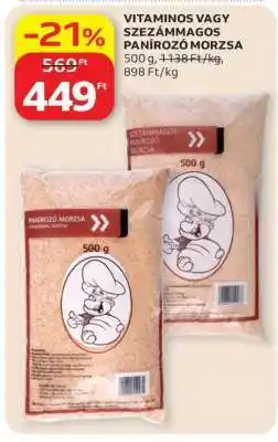 Auchan VITAMINOS VAGY SZEZÁMMAGOS PANÍROZÓ MORZSA ajánlat