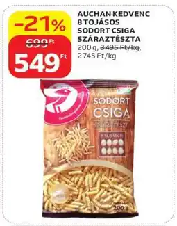 Auchan Auchan Kedvenc 8 Tojásos Sodort Csiga Száraztészta ajánlat