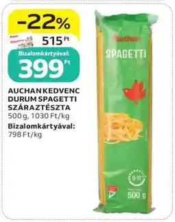 Auchan AUCHAN KEDVENC DURUM SPAGETTI SZÁRAZTÉSZTA ajánlat