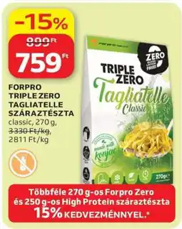 Auchan FORPRO TRIPLE ZERO TAGLIATELLE SZÁRAZTÉSZTA ajánlat
