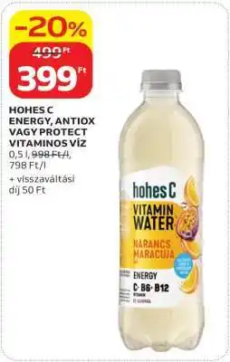 Auchan HOHES C ENERGY, ANTIOX VAGY PROTECT VITAMINOS VÍZ ajánlat