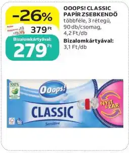 Auchan Ooops! Classic papír zsebkendő ajánlat