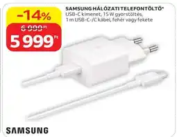 Auchan SAMSUNG HÁLÓZATI TELEFONTÖLTŐ ajánlat