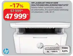 Auchan HP LaserJet Pro M140w Multifunkciós Lézernyomtató ajánlat