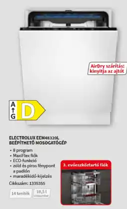 MediaMarkt Electrolux EEM48320L beépíthető mosogatógép ajánlat