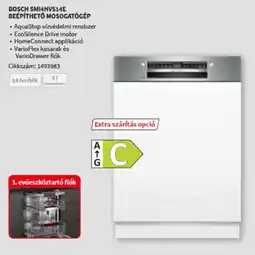 MediaMarkt Bosch SM14HVS14E beépíthető mosogatógép ajánlat