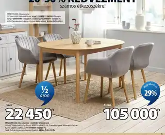 Marstrand étkezőasztal + Adslev étkezőszék