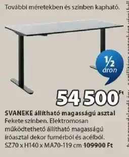 JYSK Svaneke állítható magasságú asztal ajánlat