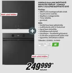 MediaMarkt Gorenje gi6401msc beépíthető indukciós főzőlap + gorenje bop6737e05epmb beépíthető sütő ajánlat