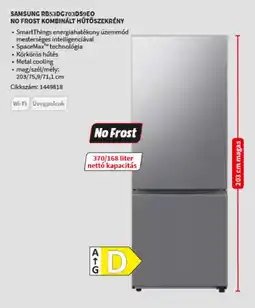 MediaMarkt Samsung RB53DG703DS9EO no frost kombinált hűtőszekrény ajánlat