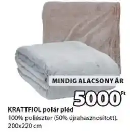 JYSK Krattfiol polár pléd ajánlat