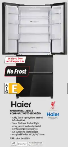 MediaMarkt Haier HFR3718ENGB Kombinált Hűtőszekrény ajánlat