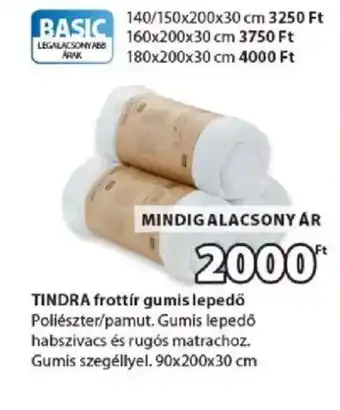 JYSK Tindra frottír gumis lepedő ajánlat