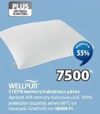 Wellpur Stryn Memory Habszivacs Párna