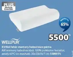 JYSK Wellpur Kvina Fehér Memory Habszivacs Párna ajánlat