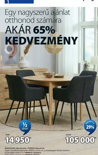 Marstrand étkezőasztal + purhus étkezőszék