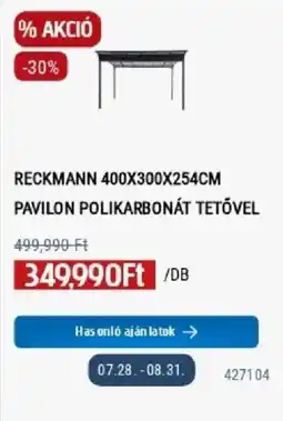 Praktiker Reckmann pavilon polikarbonát tetővel ajánlat