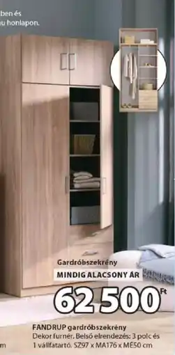 JYSK Fandrup gardrób szekrény ajánlat