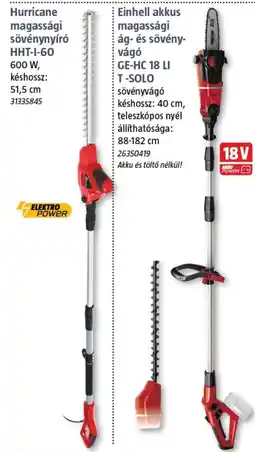 Bauhaus Hurricane magassági sövénynyíró HHT-I-60 ajánlat