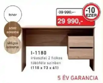 I-1180 írásasztal 2 fiókos