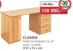 RS Bútor Claudia tömörfa íróasztal 1a. 4f. ajánlat