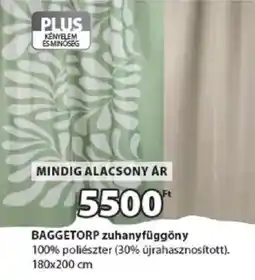JYSK Baggetorp zuhanyfüggöny ajánlat