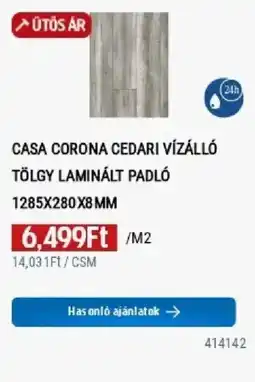 Praktiker Casa Corona Cedari vízálló tölgy laminált padló ajánlat
