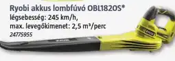 Bauhaus Ryobi akkus lombfúvó OBL1820S ajánlat