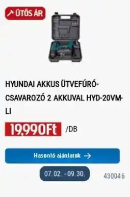 Praktiker Hyundai akkus ütvefúró-csavarozó 2 akkuvall hyd-20vm-li ajánlat