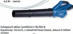 Bauhaus Scheppach akkus lombfúvó C-BL700-X ajánlat