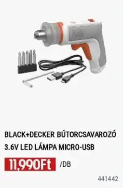 Praktiker Black+decker bútorcsavarozó 3.6v led lámpa micro-usb ajánlat