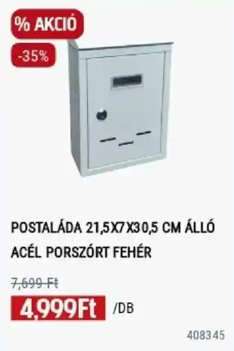 Postaláda álló acél porszórt fehér