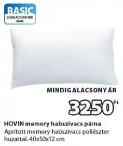 JYSK Hovin memory habszivacs párna ajánlat