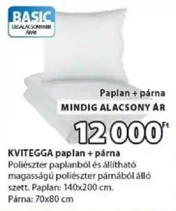JYSK Basic kvitegga paplan + párna ajánlat