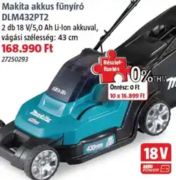 Bauhaus Makita akkus fűnyíró DLM432PT2 ajánlat