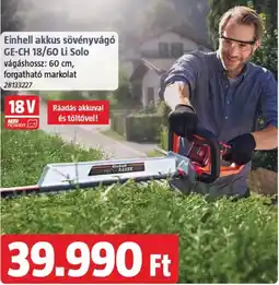 Bauhaus Einhell akkus sövényvágó GE-CH 18/60 Li Solo ajánlat