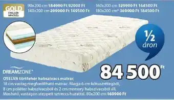 Dreamzone oseleva törtfehér habszivacs matrac