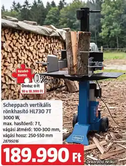 Bauhaus Scheppach vertikális rönkhasító hl730 7t ajánlat