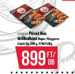 Coop szuper Privát Hús Grillkolbász ajánlat