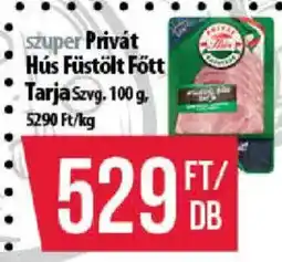 Coop szuper Privát Hús Füstölt Fött Tarja ajánlat