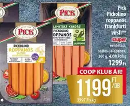 Coop Pick roppanós frankfurti virsli ajánlat