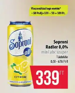 Coop Soproni radler 0,0% ajánlat