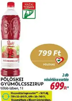 Coop Pölöskei gyümölcsszirup ajánlat